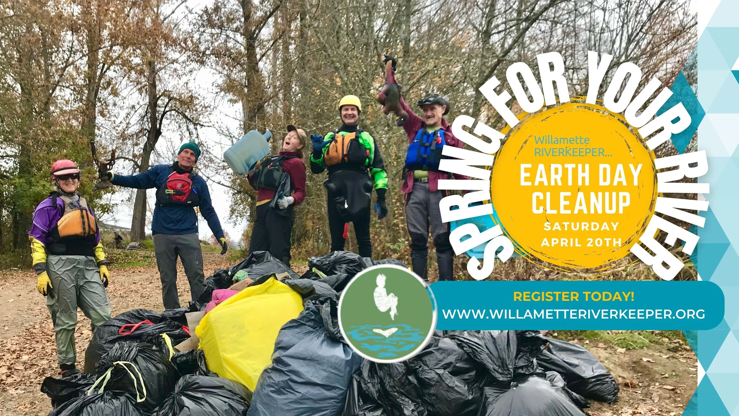 Eugene Springfield SPRING FOR YOUR RIVER Earth Day Cleanup! — Willamette Riverkeeper