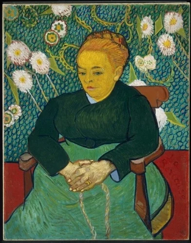 Van Gogh, "Lullaby: Madame Augustine Roulin Rocking a Cradle" (1889)