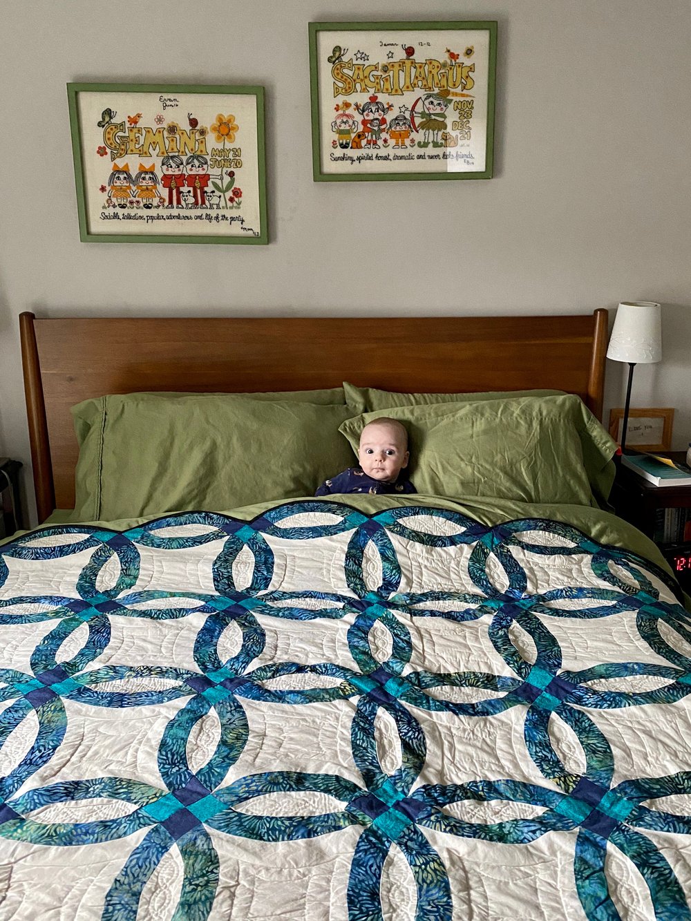 Minimoons Quilt, with Son (c. 2019)