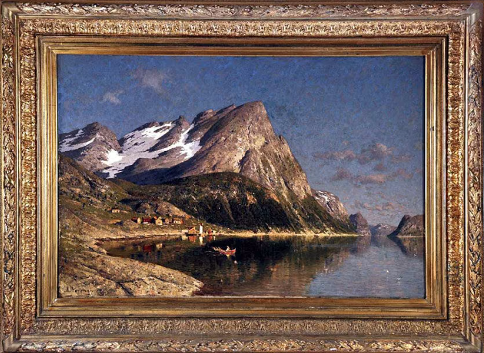 Adelsteen Normann's painting of a fishing village
