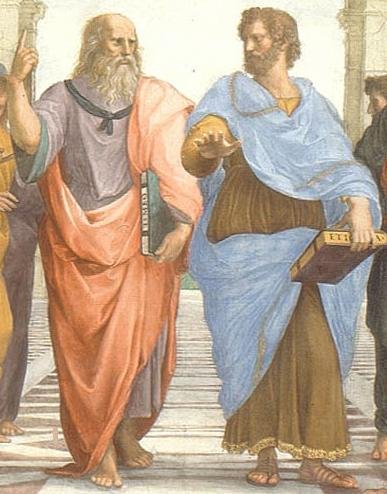 "School of Athens" detail with Plato and Aristotle