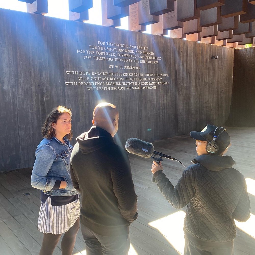  Walking with Bryan Stevenson through the National Memorial for Peace and Justice. 