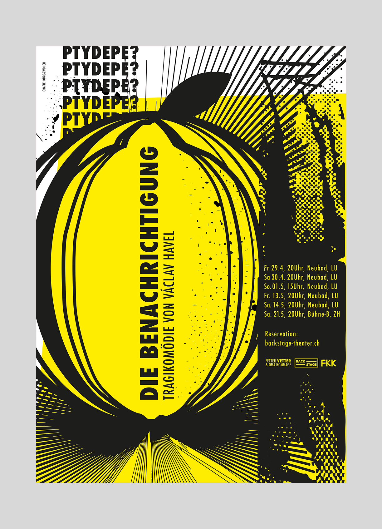 Fetter Vetter – Die Benachrichtigung | 2016 Damian Dlaboha und Bela Rothenbühler mit Team, Theater aufgeführt in Luzern und Zürich.
