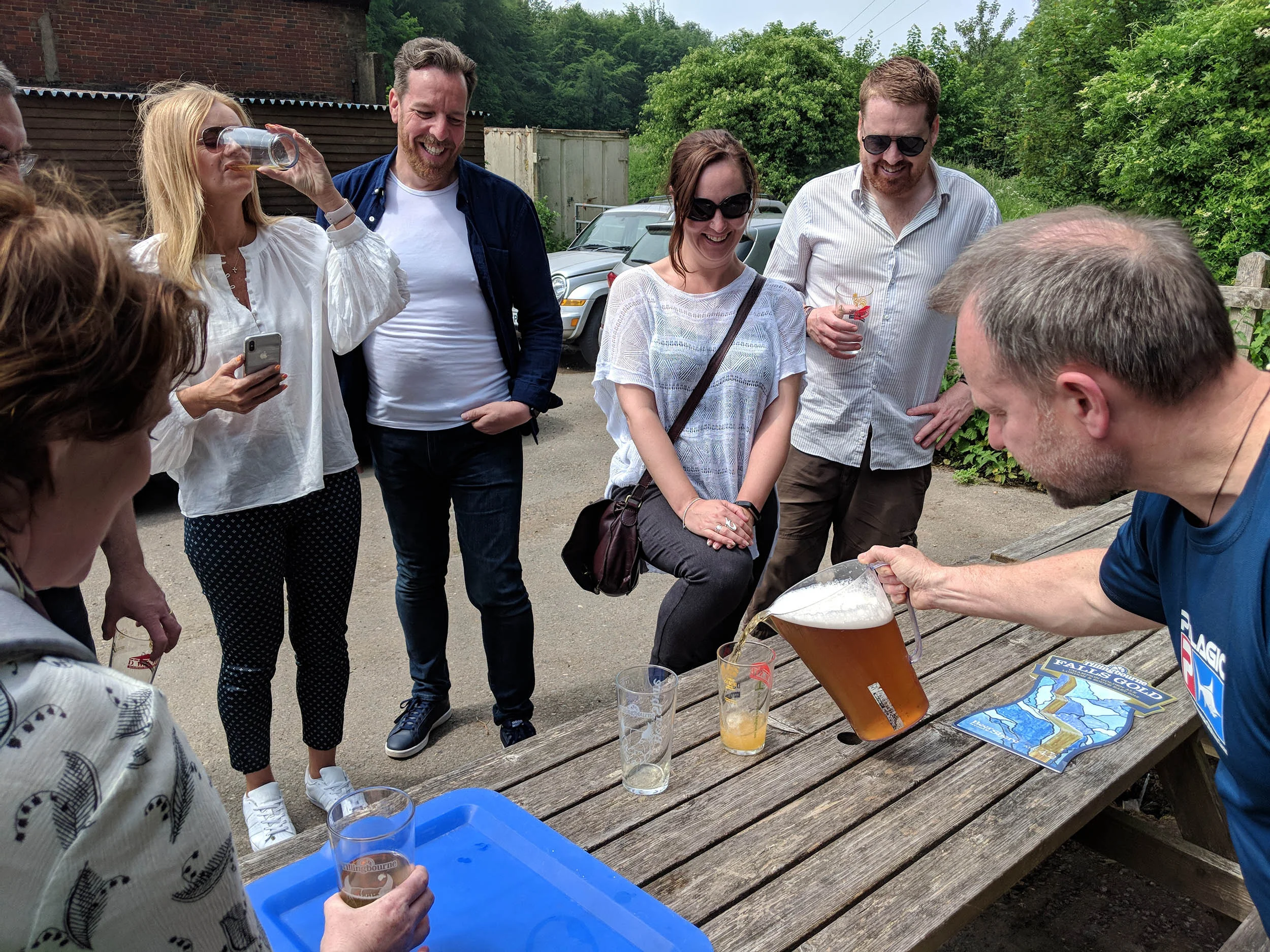 Beer tasting at Tillingbourne Brewery