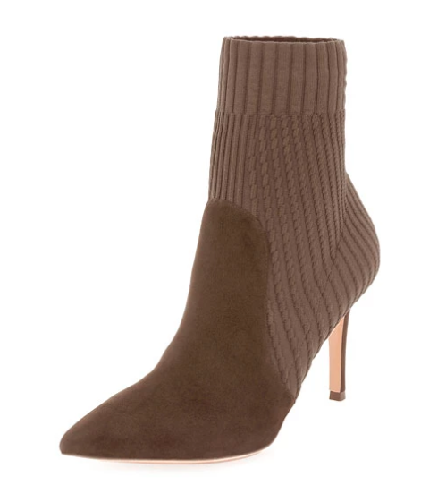 Gianvito Rossi Katie 85 Suede Sock Bootie