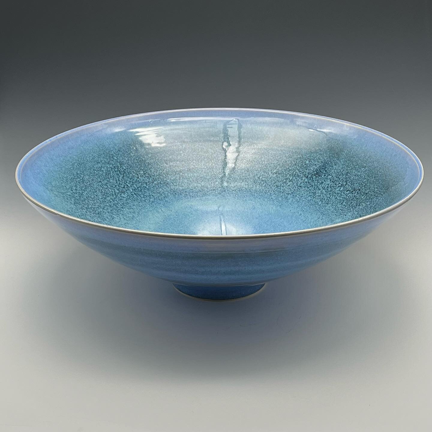Large wheel thrown porcelain bowl 16&rdquo; in diameter.
