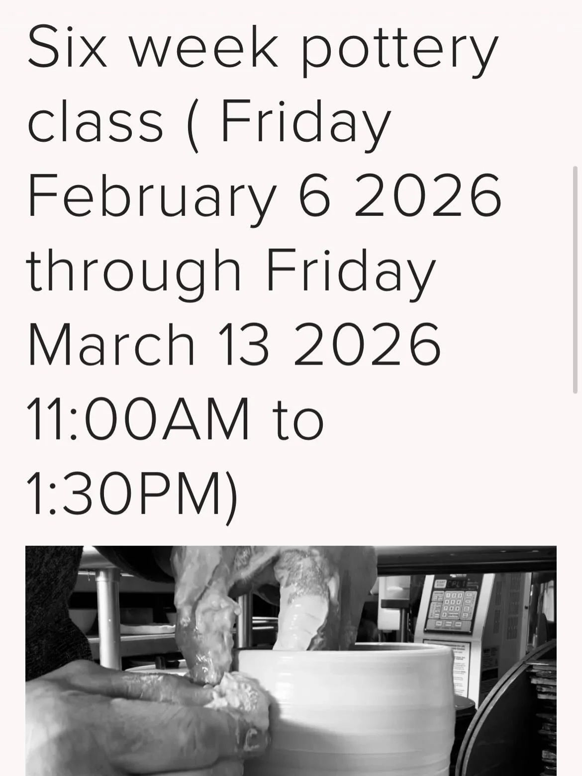New pottery classes have just been released on the website! Visit conefivepottery.com to view and register. Space is limited, so don&rsquo;t wait&mdash;classes begin next week. Thank you, and I look forward to seeing you in the studio!