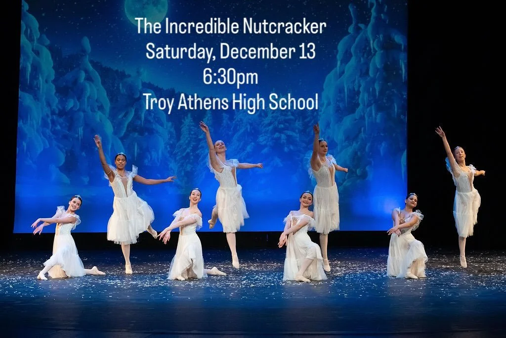 The first snow means we&rsquo;re getting closer to The Incredible Nutcracker!  Tickets are now on sale! Join us for this modern day take on the holiday classic! 
🩰❄️🎄💂🏼&zwj;♂️💃🏻🌟
Saturday, December 13th 
6:30pm
At Troy Athens High School

Tick