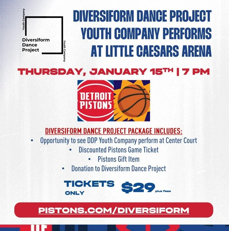 Come see Diversiform Dance Project Youth Company perform at the Pistons game on Thursday, January 15th!🌟🏀
 
Photos by: Lifetime Photo and Video

@diversiform_dance_project #pistons #pistonsgame #dancecompany