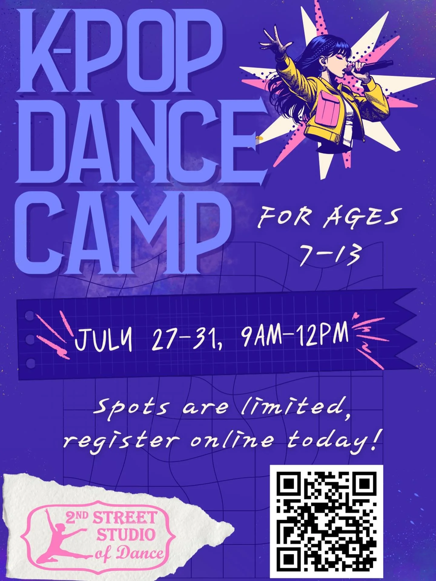 So many fun camps this summer including K-Pop! 🌟Check out our full camp schedule and register here: https://www.2ndstreetdance.com/camps

#2ndstreetdance #kpop #summercamp #dancecamp