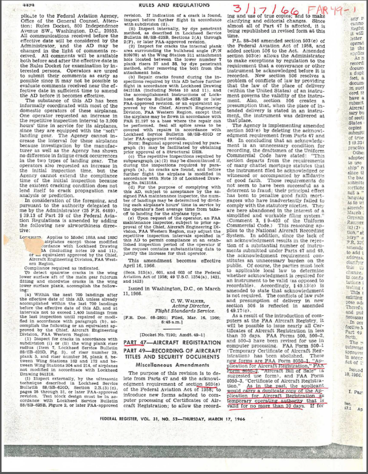 31 FR 4494-4499, March 17, 1966