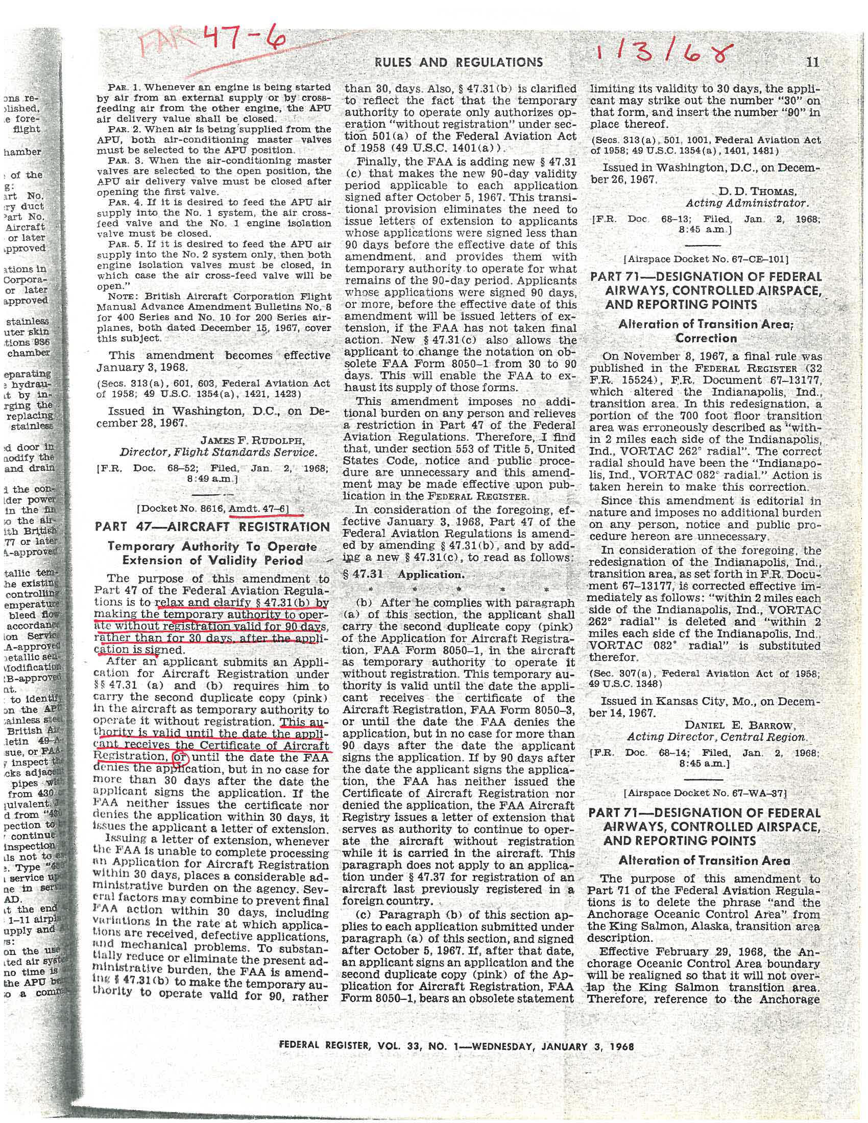 33 FR 11, January 3, 1968