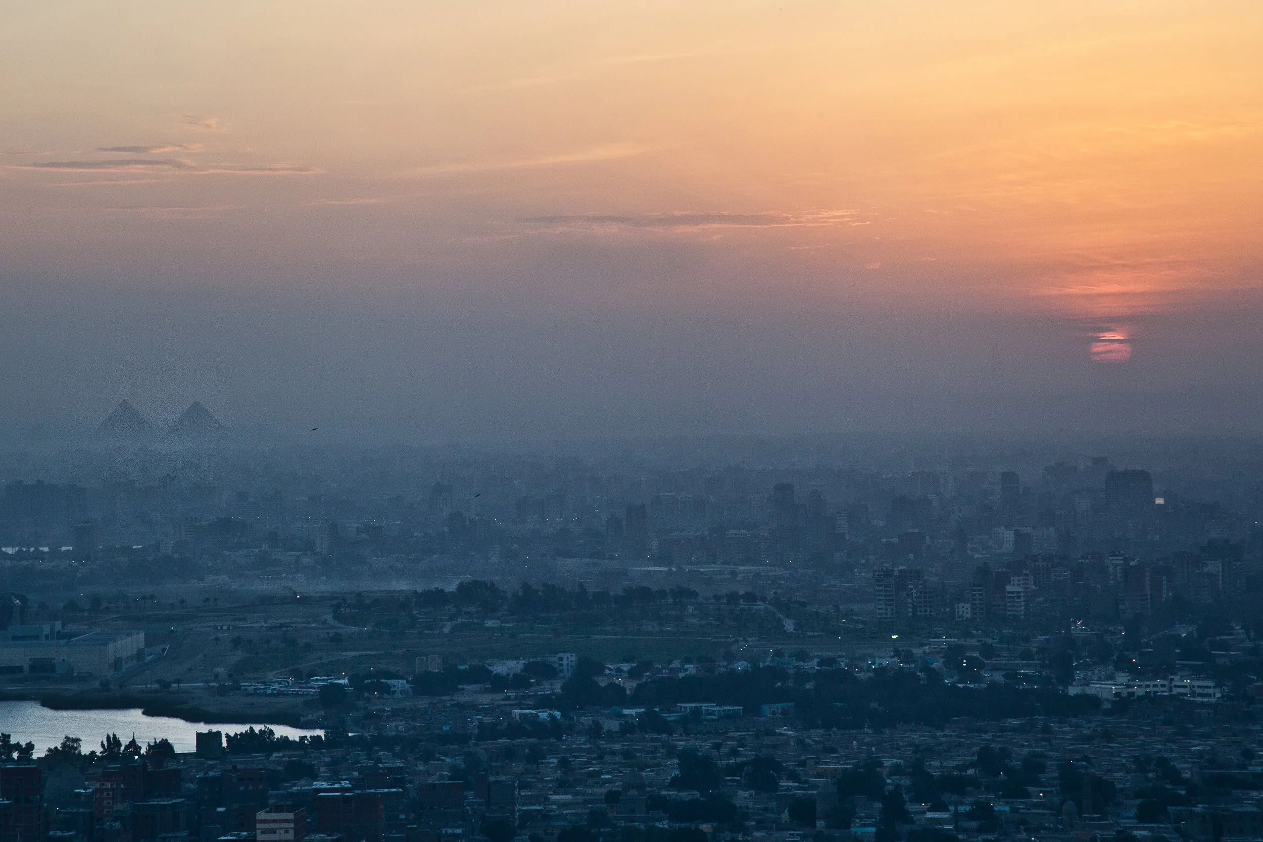 A view of Cairo, Egypt, from the Muqattam cliffs.