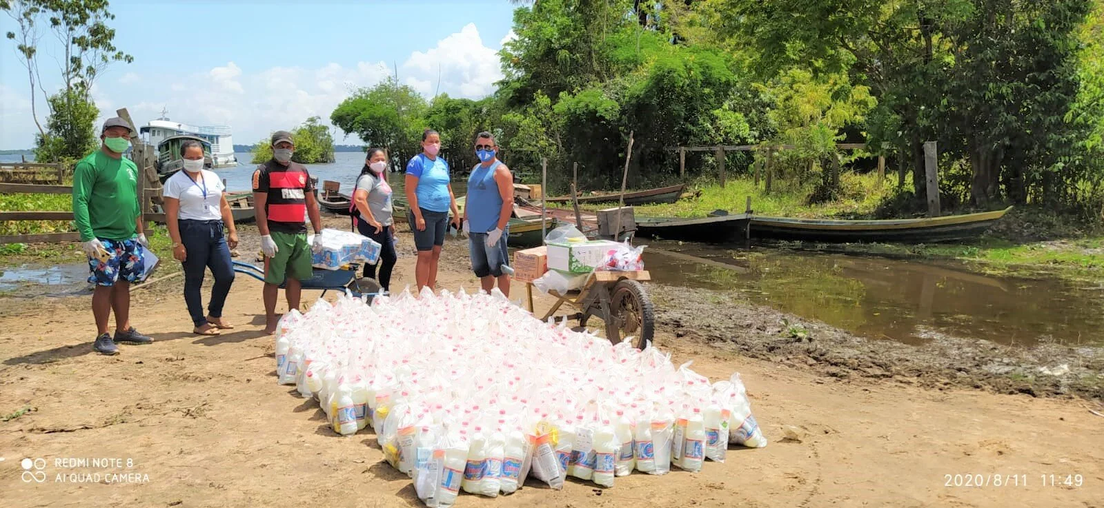 Comunidades da várzea recebem 15 ton de kits de higiene e proteção para prevenção da covid-19&nbsp;