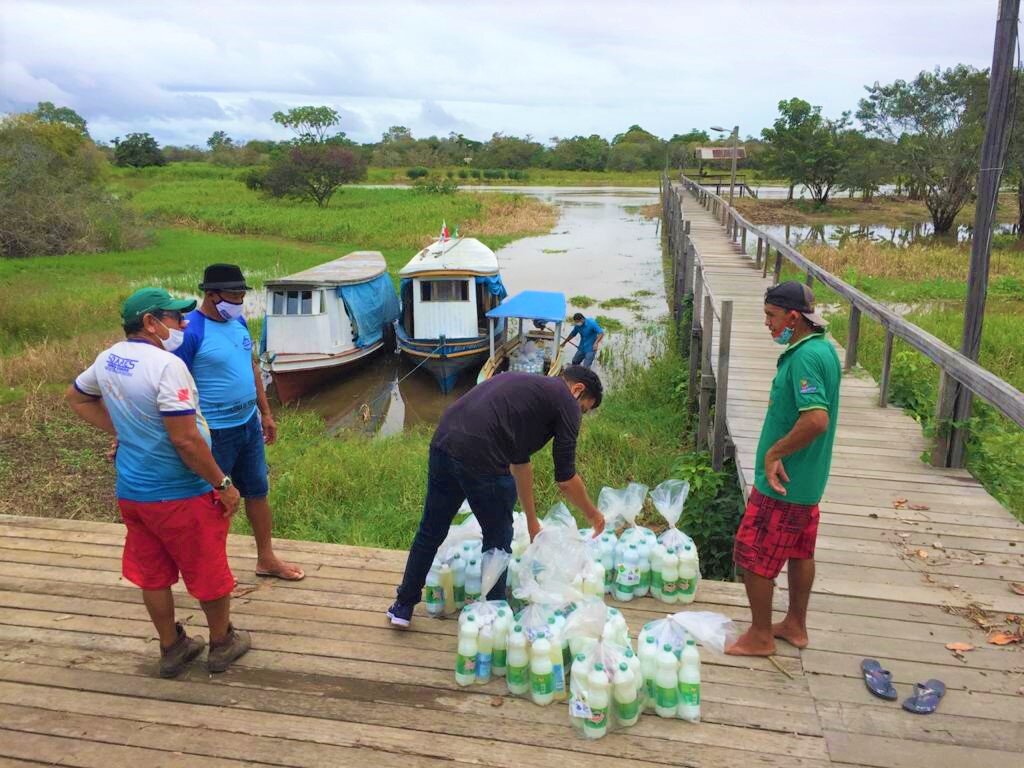 Famílias do Arapixuna e Baixo Lago Grande recebem kits para enfrentamento à covid-19
