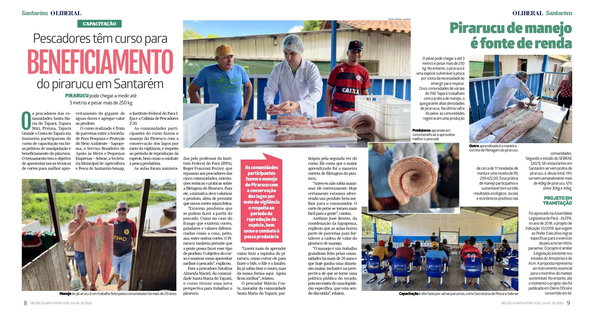 O'Liberal: Pescadores participam de curso de beneficiamento do pirarucu em Santarém