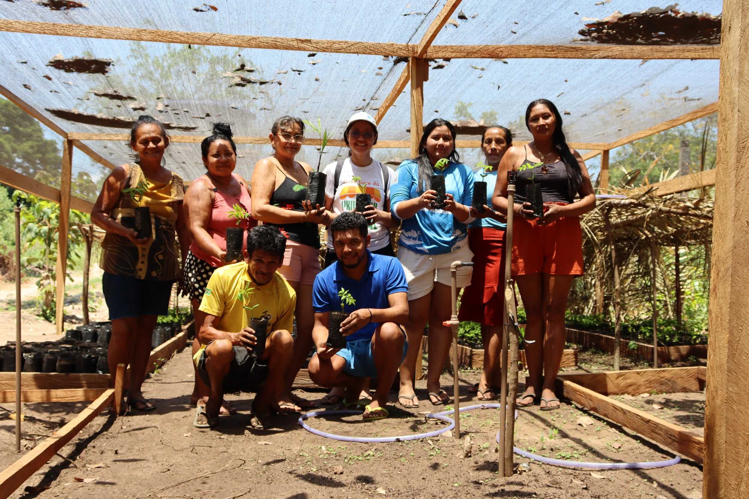 Mulheres de Vila Brasil constroem viveiro para produção de mudas para reflorestamento