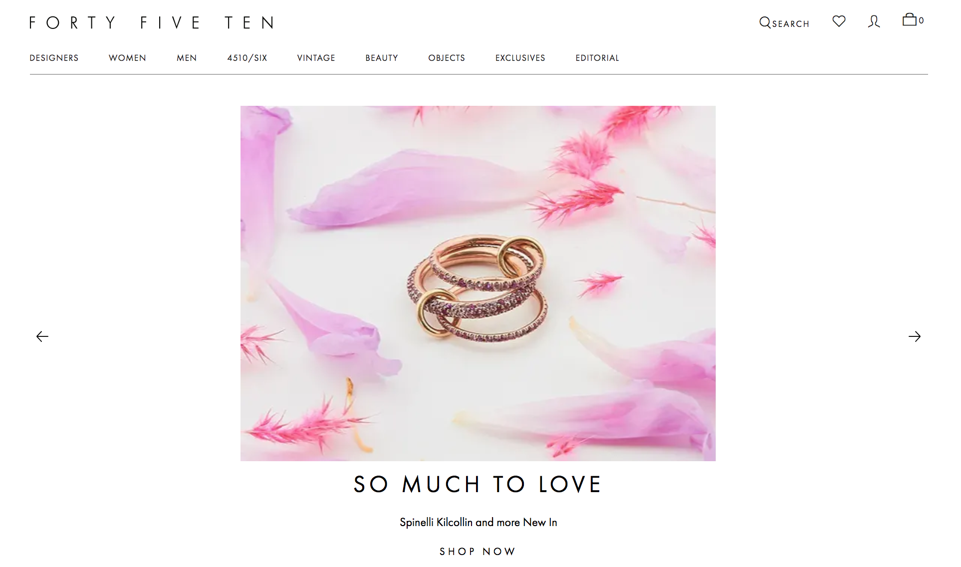 The new nav for FortyFIveTen.com, with increased exposure for key areas like beauty.  • 101.34% lift in beauty page value (to $14.60 from a previous $1.99) after this change was implemented.
