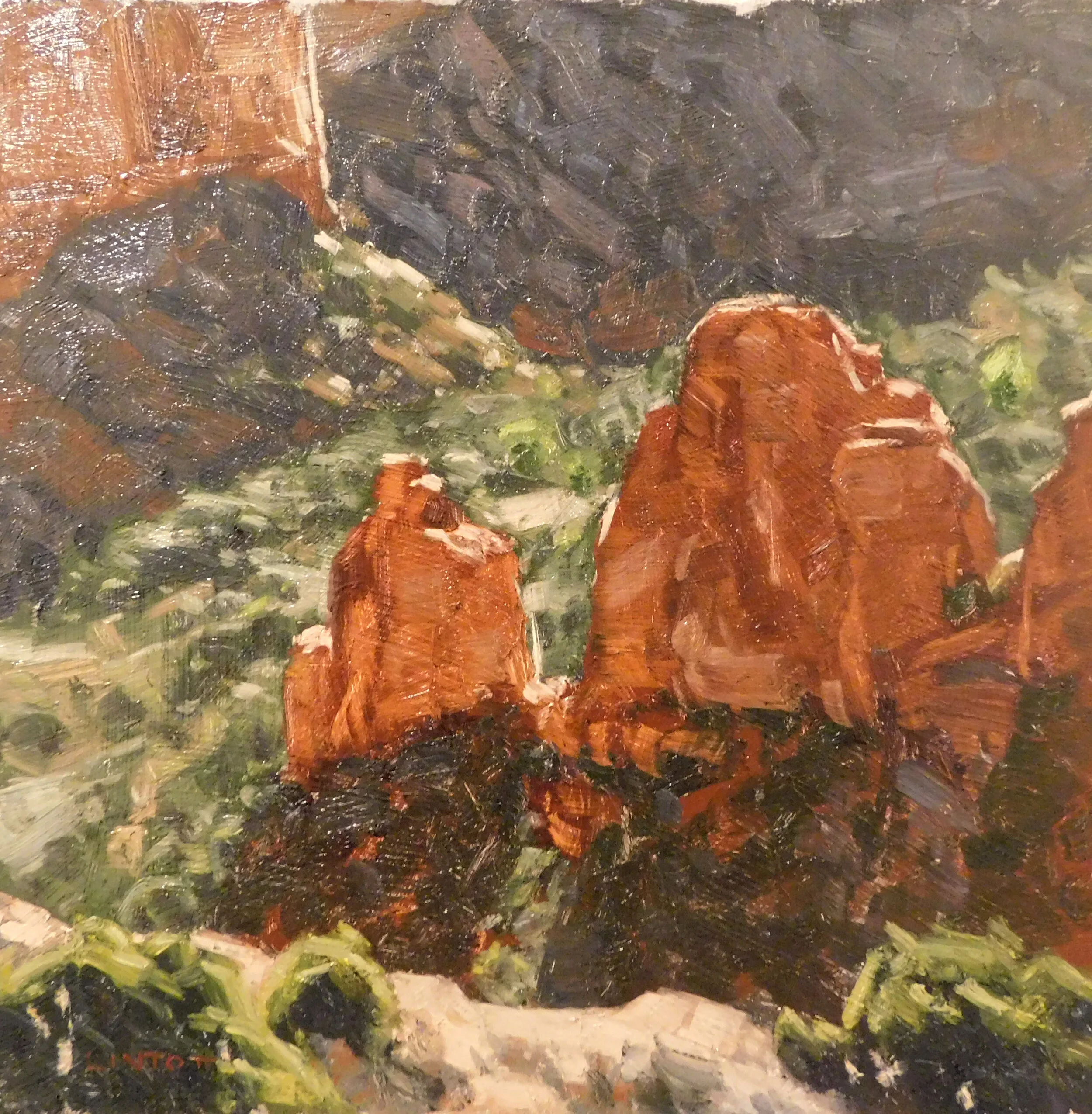 Morning Monuments, oil - 12"x12"