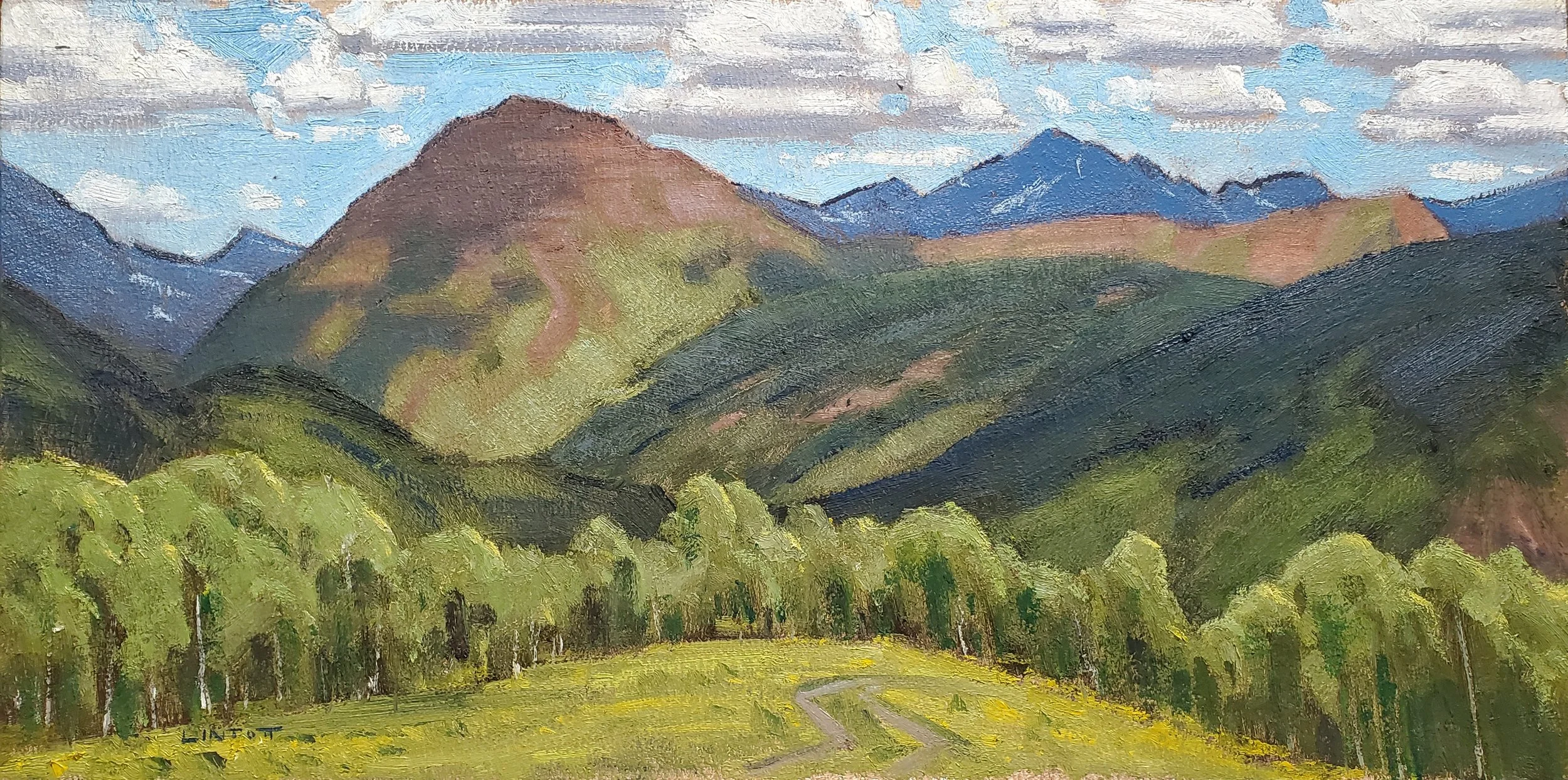 Teocalli from Strand Hill - Oil, 8"x16"