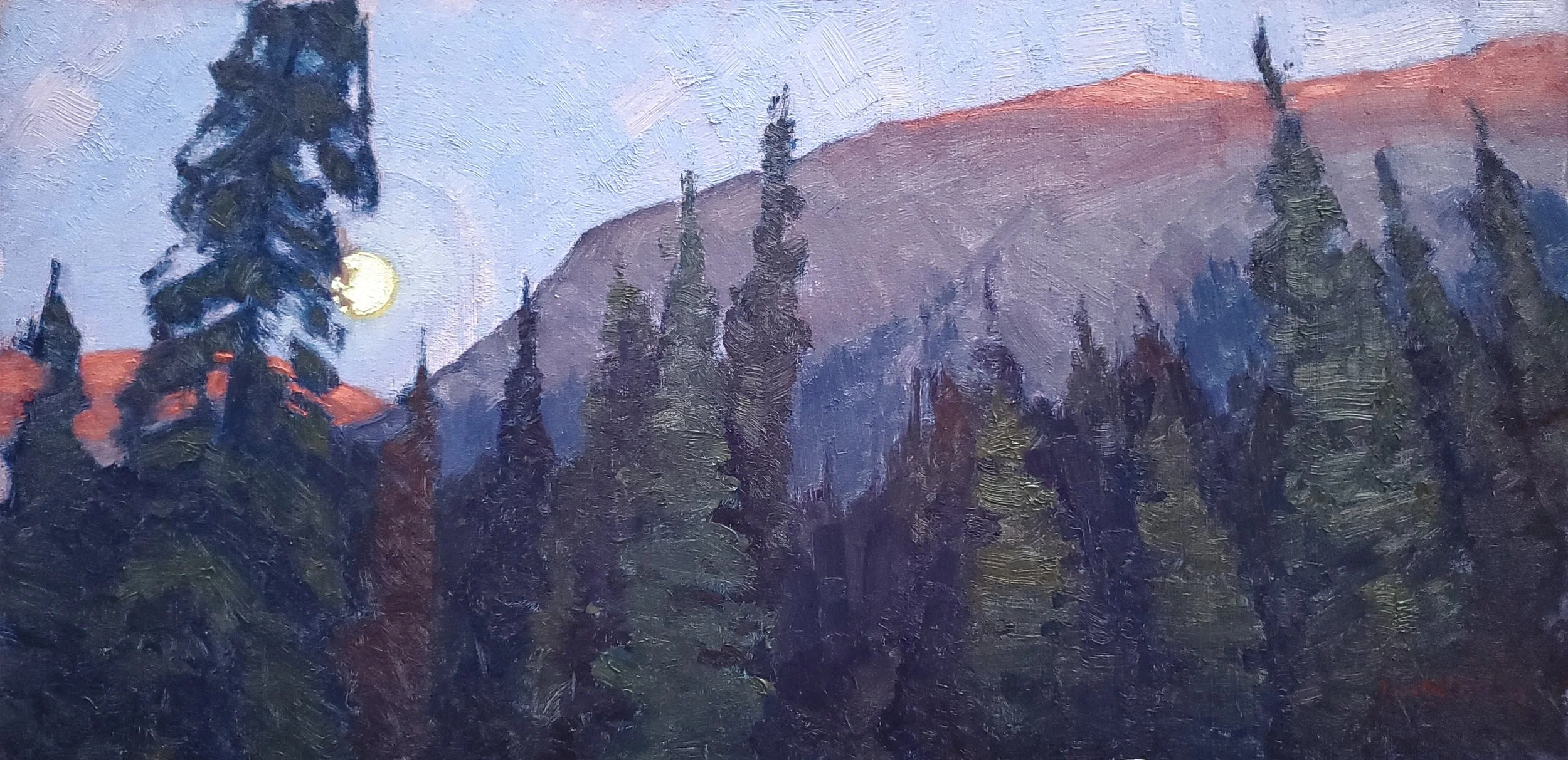 Lincoln Gulch Evening - Oil, 8"x16"