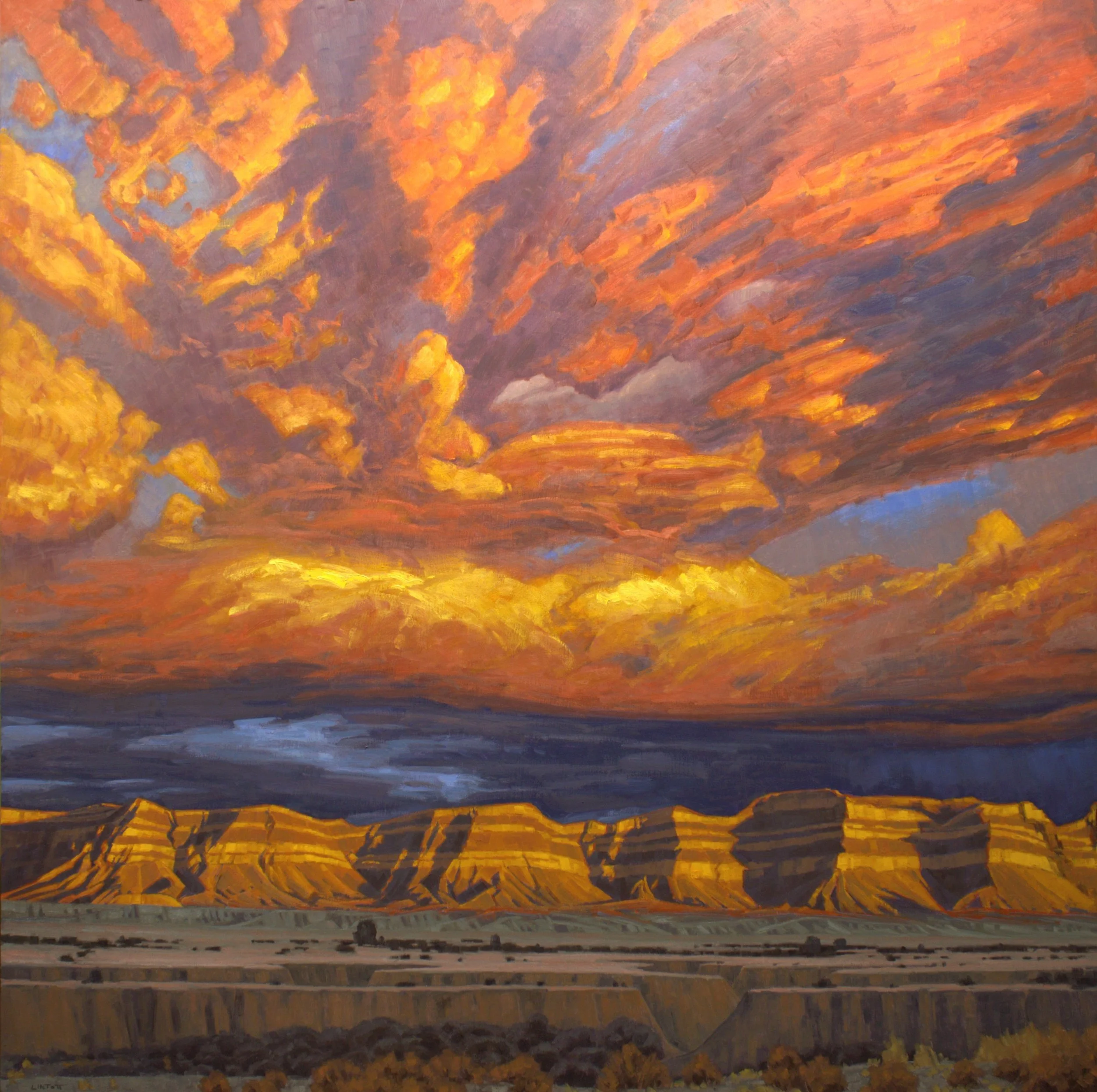 Sky on Fire - Oil, 48" x 48"