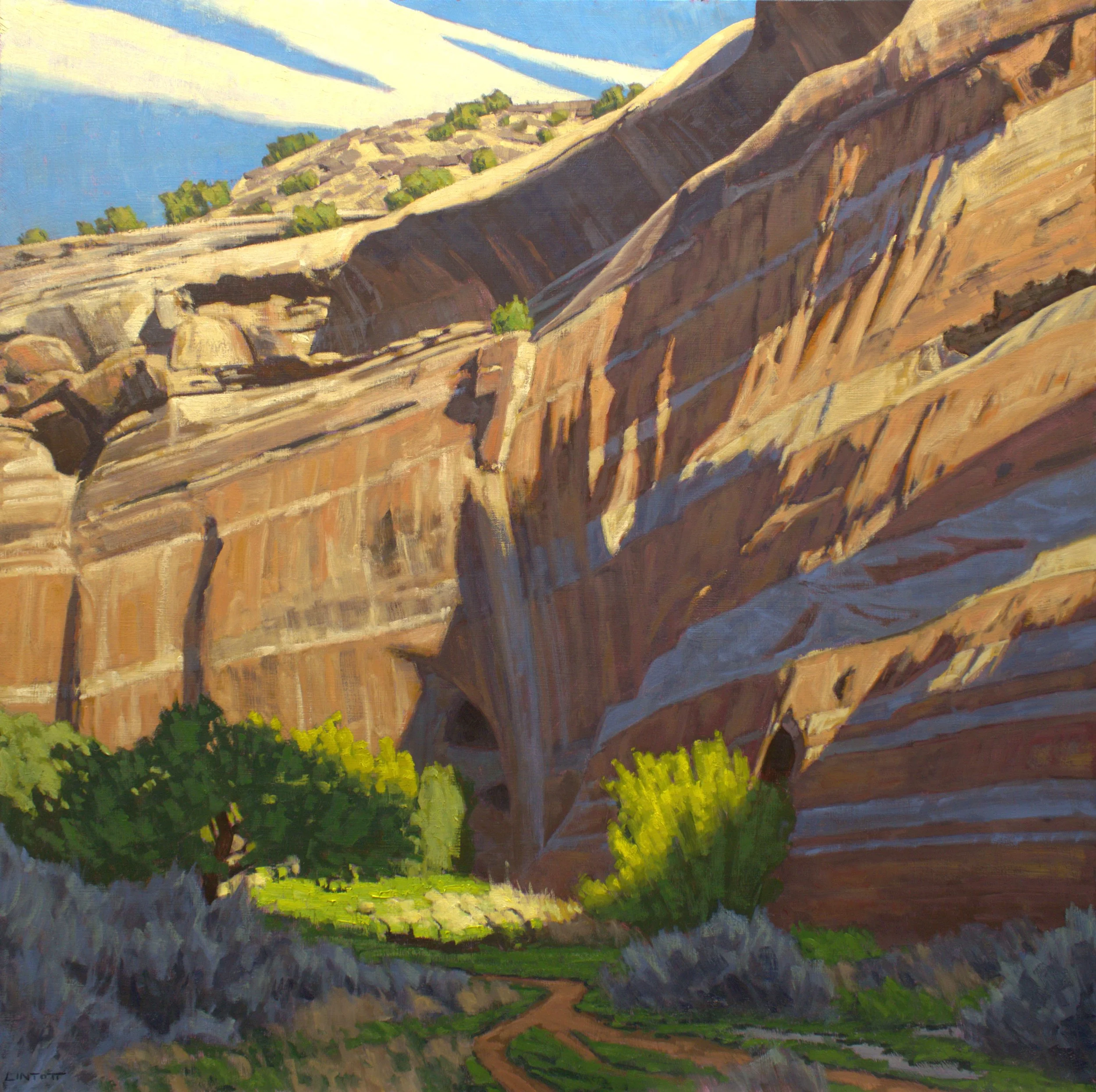 Approach to Respite - Oil on panel, 30" x 30"