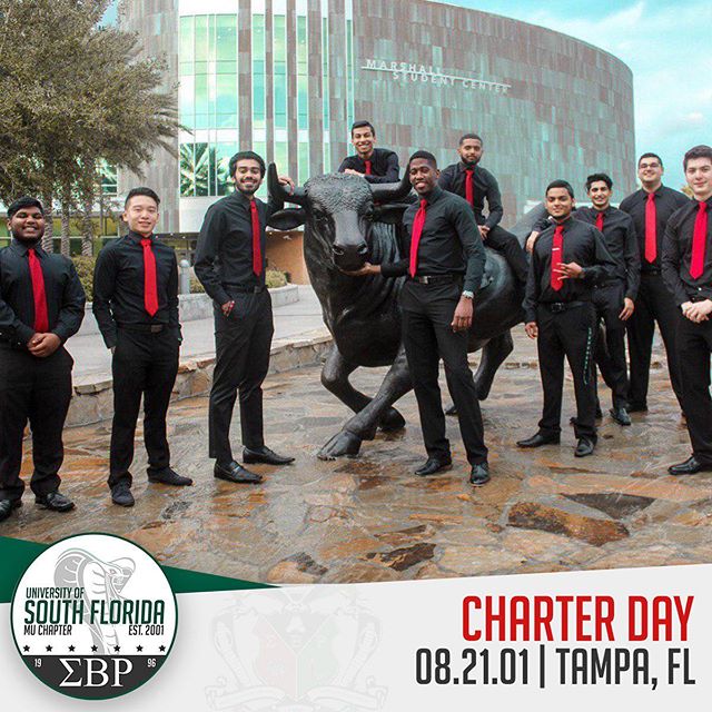 On August 21st, 2001, four strong men established Sigma Beta Rho at the University of South Florida dreaming of establishing a Fraternity which was blind of race, religion, or ethnicity: A Brotherhood Beyond All Barriers. Upon the three pillars of Society, Brotherhood, and Remembrance. The Mu Chapter has grown into a culturally diverse family, with over 130 brothers from over 23 nations.
We would like to wish all of our brothers a Happy Charter Day! Heres to 18 years at USF!
#ΣΒΡ #MuMecca
