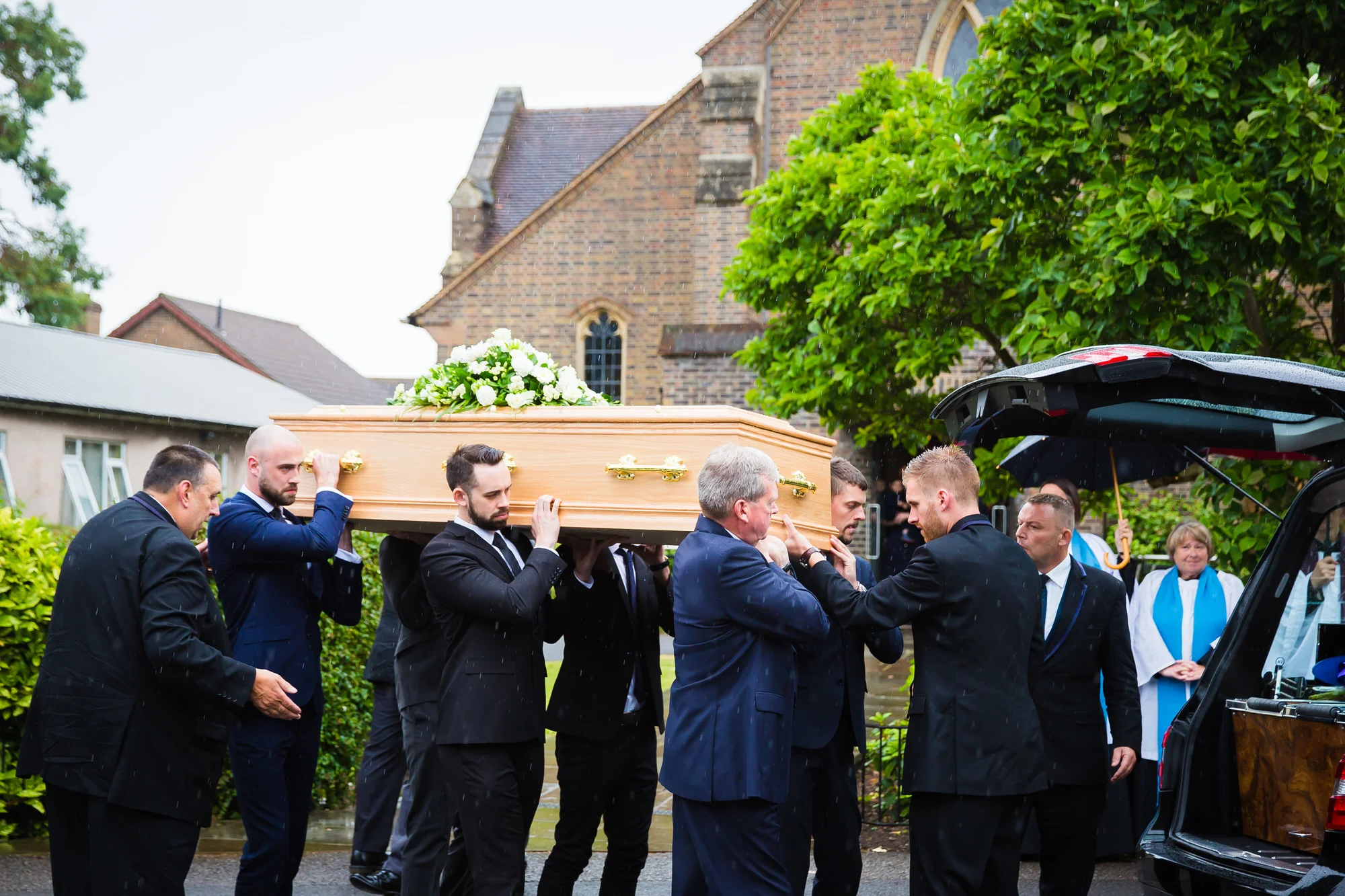 Funeral at All Saints Church and South West Middlesex Crematorium, London