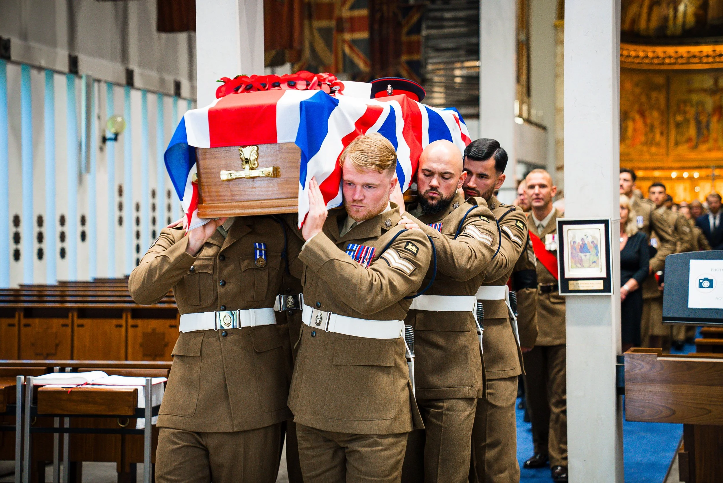 funeral live streaming military funeral service coffin being carried by soldiers UK