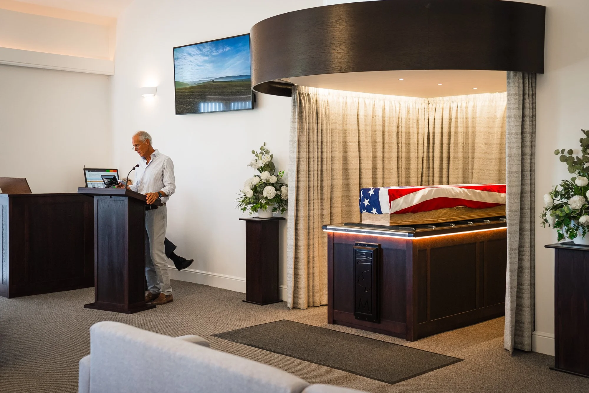 funeral live streaming crematorium service UK for family watching from abroad