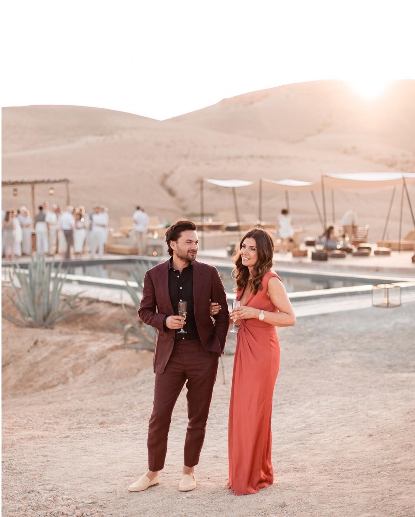 The Night Before.

Kicking off the celebrations with a pre wedding soir&eacute;e in the Scarabeo Desert. Christophe &amp; Jo&euml;lle welcomed their guests to Morocco with a host of entertainment! Bringing elegance and style with a beige/white dress 