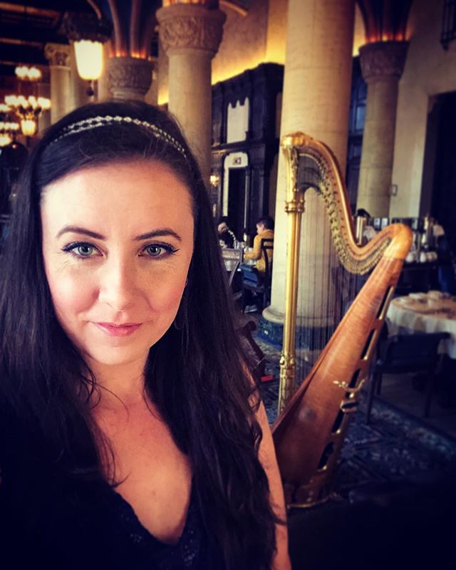 #afternoontea at the @biltmorehotel in #coralgables 🌴 live streaming on @facebook 🎶🎶🎶 #miamimusic #livemusic #harp #music