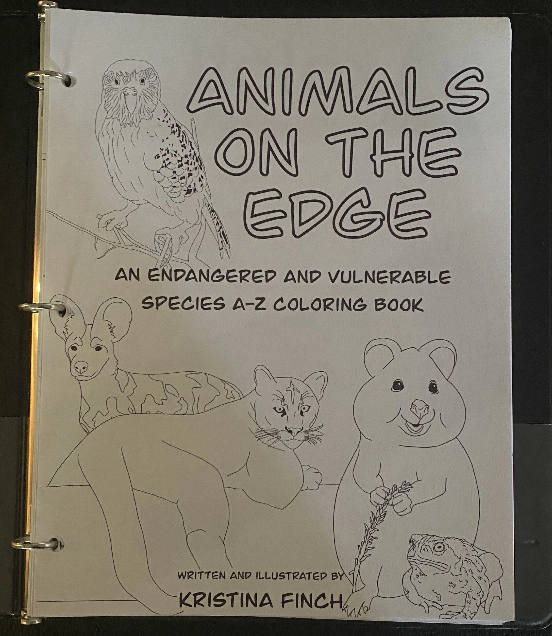 "Animals on the Edge" Coloring Binder
