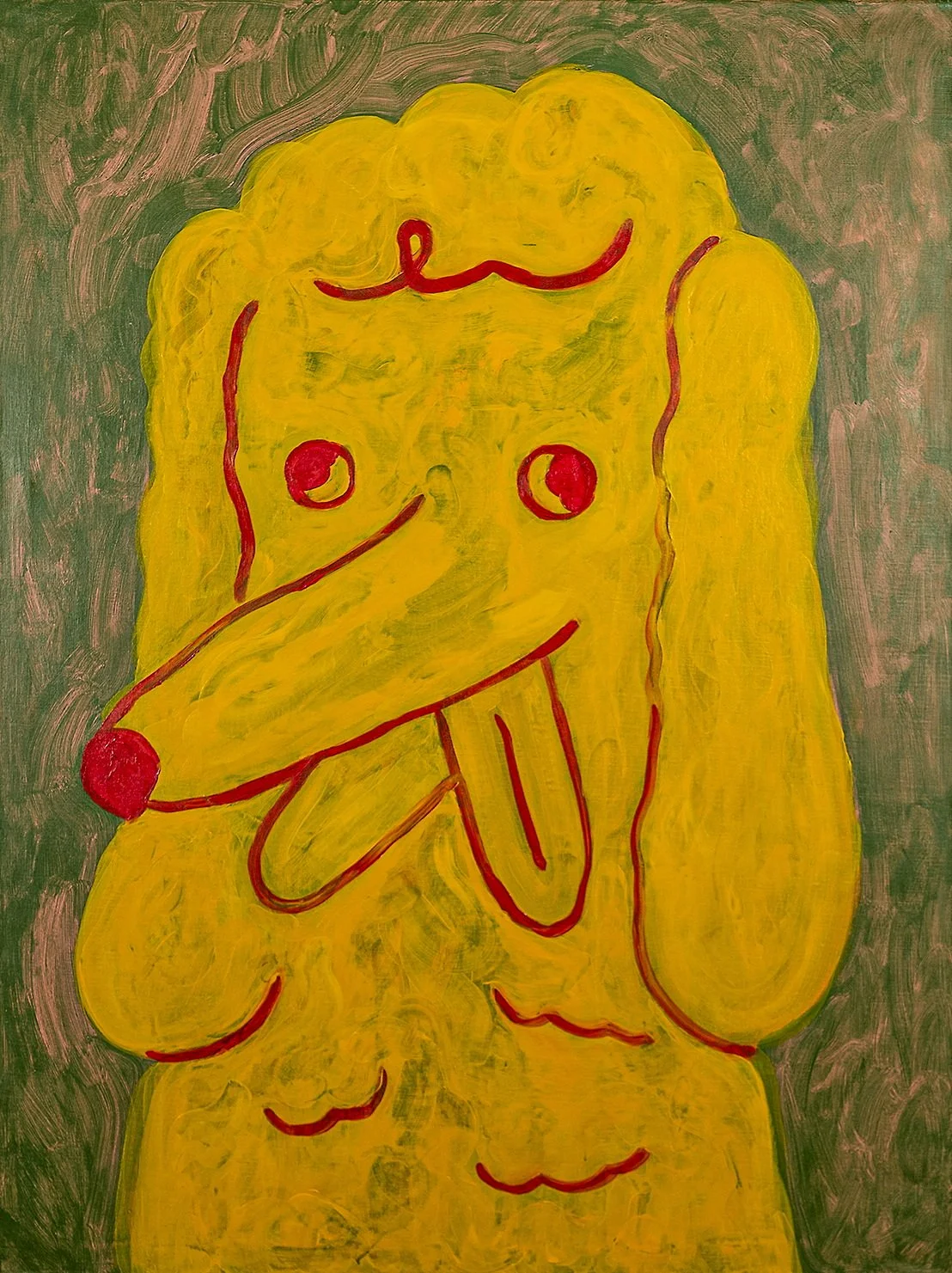 yellow dog, pop art, painting,