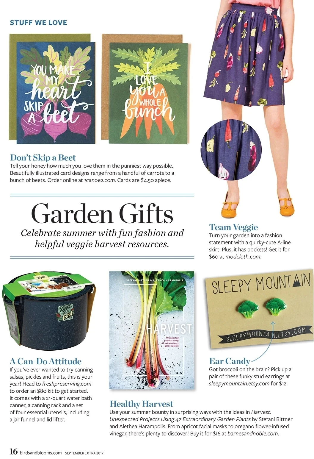 Harvest completes the roundup of Birds & Blooms' "Stuff We Love" for the summer