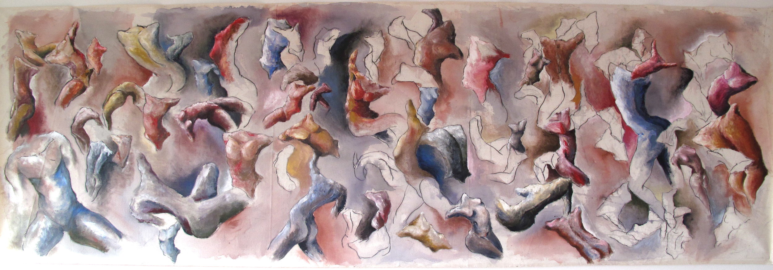   Dance. 4 x 1.5m, Oil on Canvas. 2015  