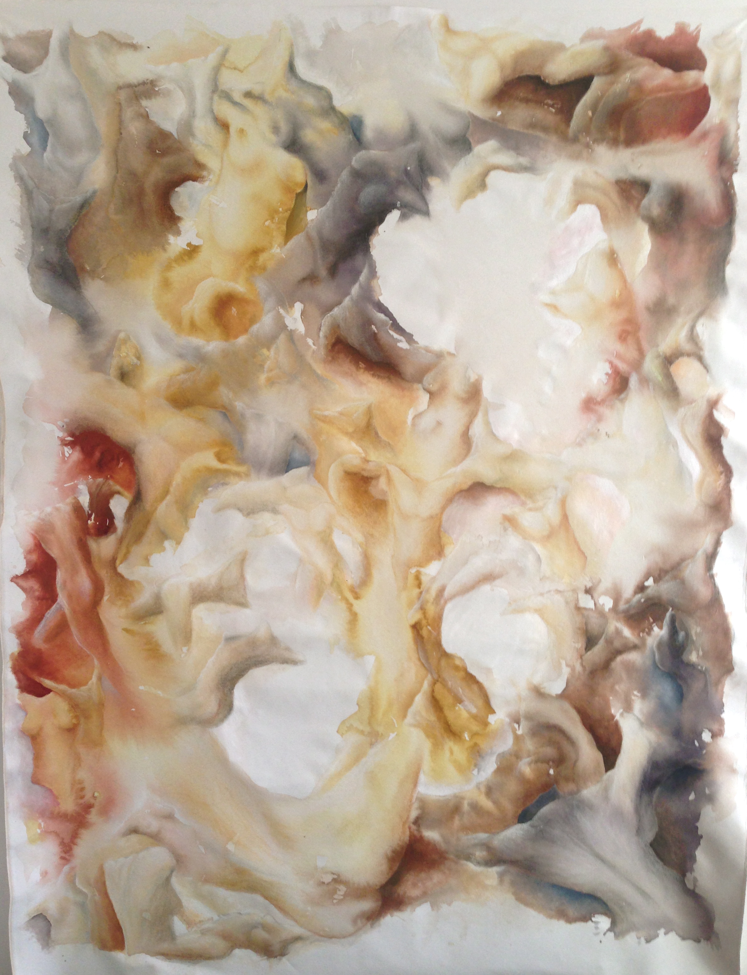   Dance II. &nbsp;1.3 x 2.1m. Ink, Pastel &amp; Oil on Canvas. 2015 
