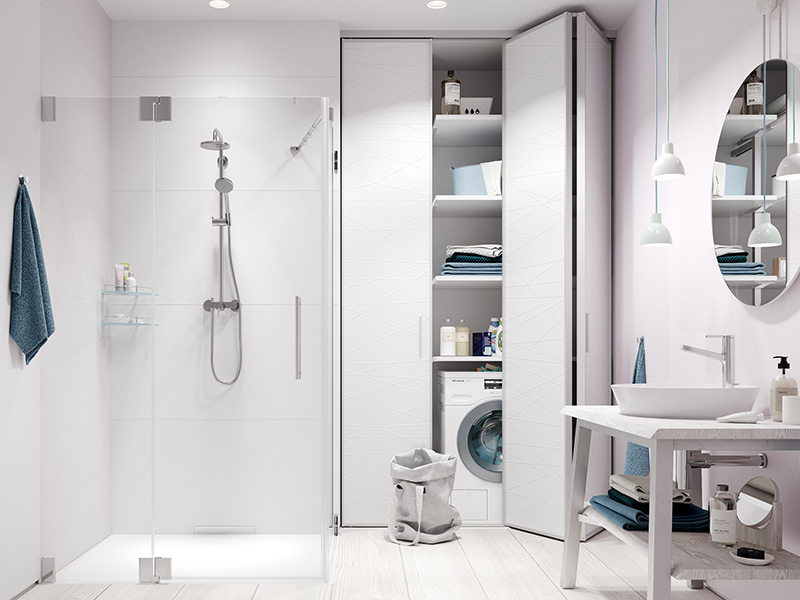 bi-fold doors in laundry room