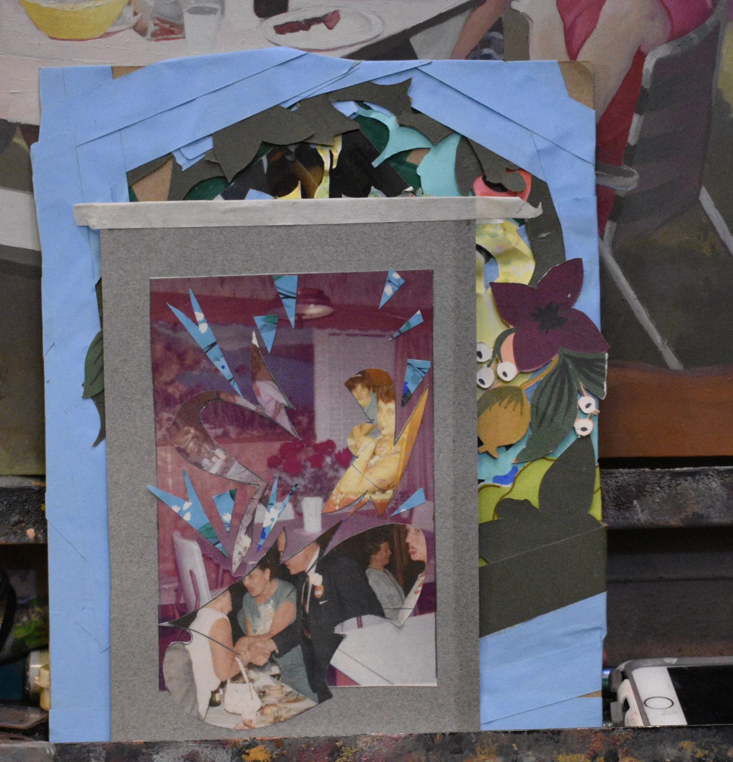 Scrap #3 is based on this collage, made of photocopied snapshot photographs and vintage wrapping paper.