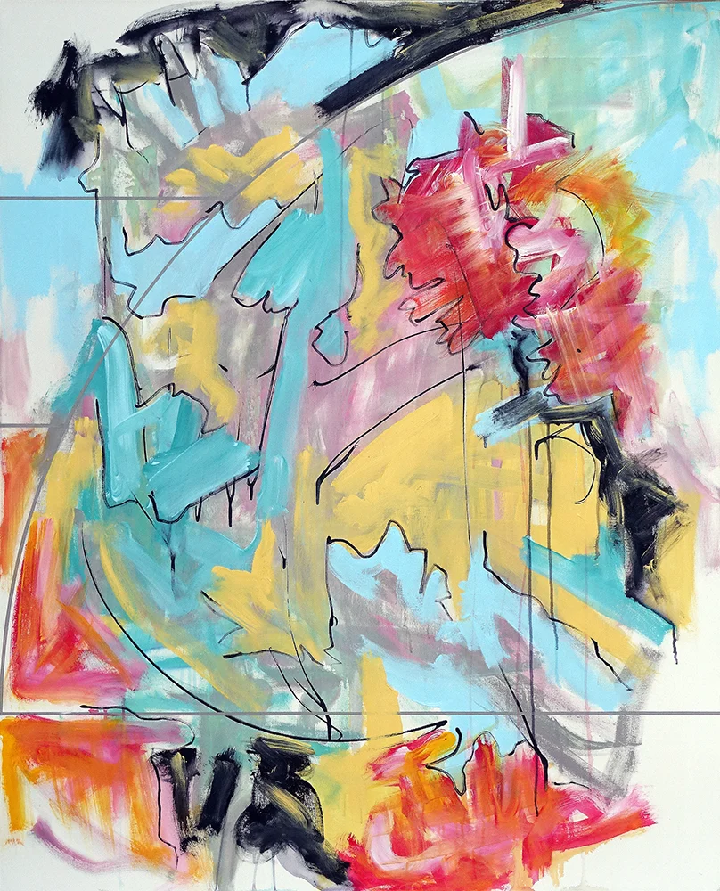 Nonstop 19 , 2018; acrylic on canvas, 60 x 48 in.