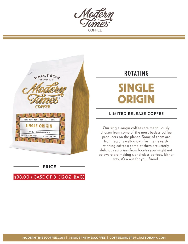 COFFEE — Modern Times Marketing Sales Support