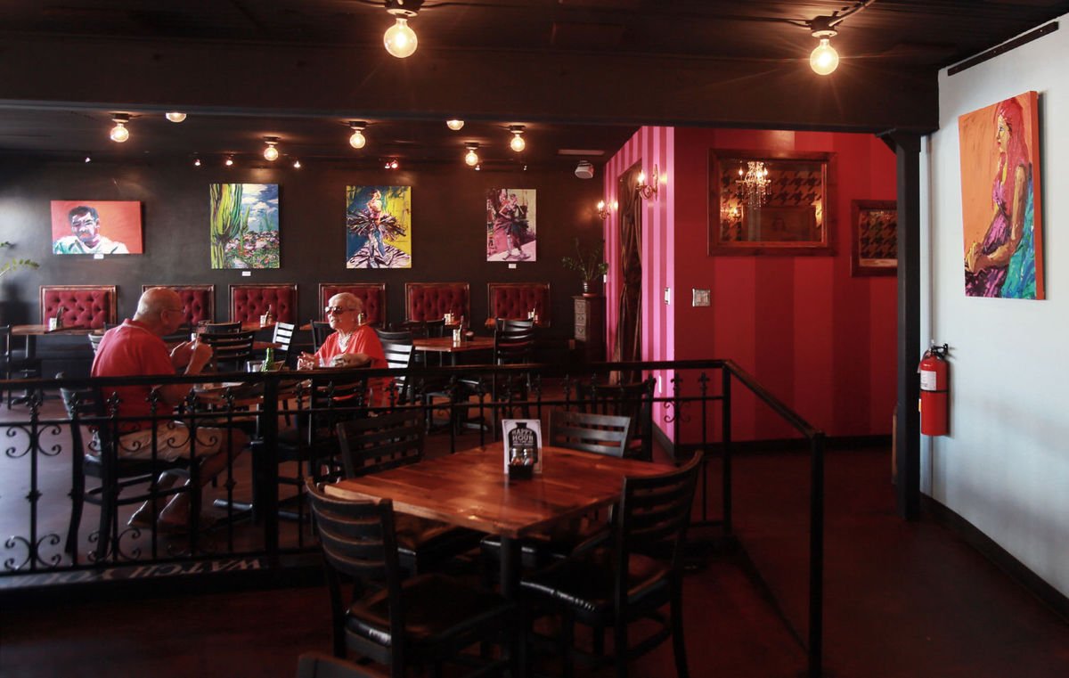 RON MEDVESCEK / ARIZONA DAILY STAR Dining room of The Parish gastropub at 6453 N. Oracle Rd. in Tucson, AZ on July 14, 2016. The restaurant features a rotating gallery of local artists work for sale.