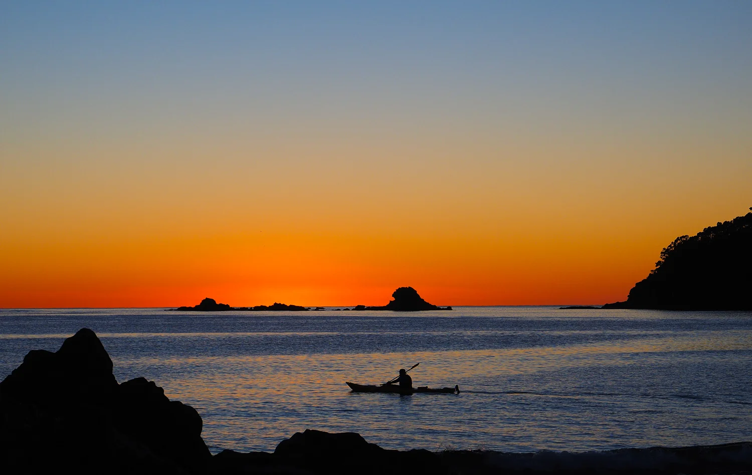 Dawn kayaker. Mount Maunganui, NZ. 1/320sec, f/7.1, ISO 200. Olympus O-MD E-M1 & Panasonic Leica DG Nocticron 42.5mm f/1.2 lens.