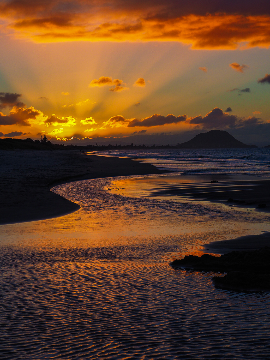 Sunset on Papamoa Beach, Tauranga, NZ. 16 July 2016. 1/320sec, f/7.1, ISO 200