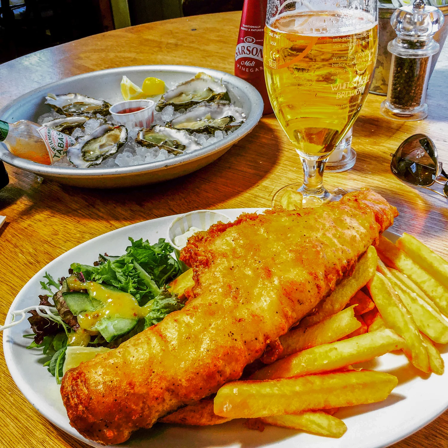 Oh yes! Whitstable Oysters, North Atlantic Cod and Whitstable Lager.