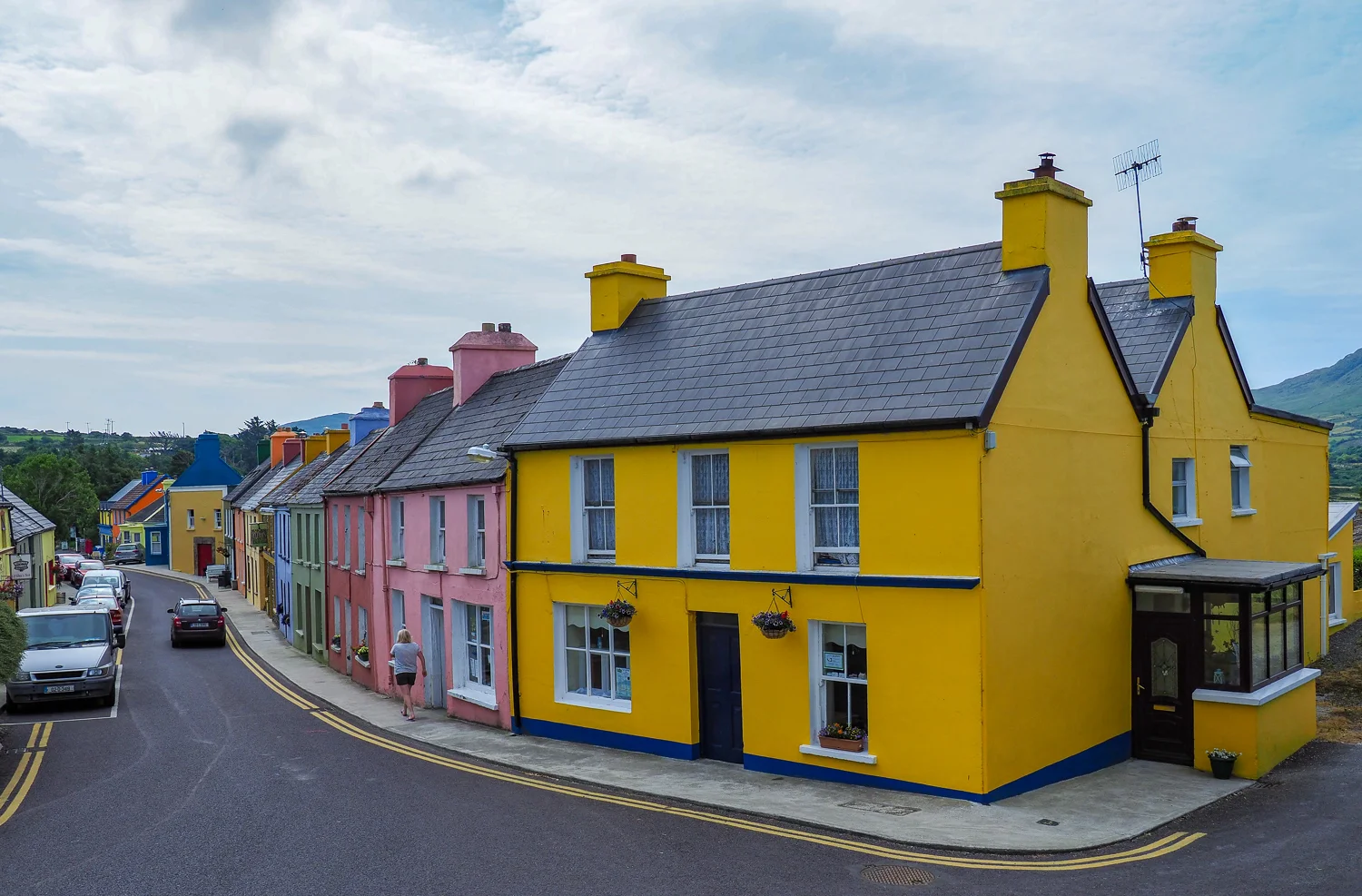 Beautiful Eyeries, Beara Peninsula, West Cork. Who would need street numbers? You'd just say 'I live in the yellow house' or 'I live in the pink house' etc. 