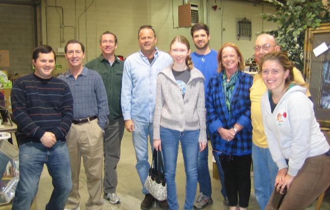 Hardworking group - Helping organize and sort at ReStore