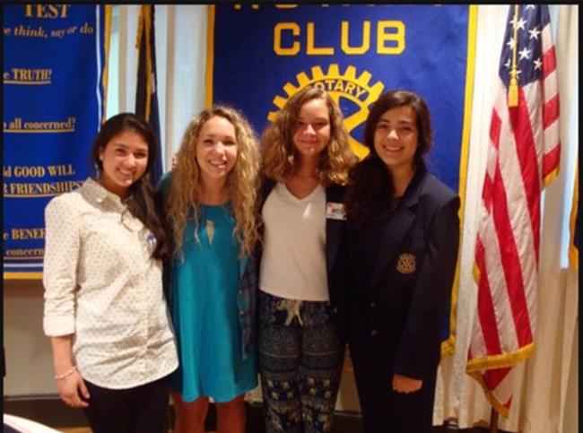 Youth Exchange Students - Outbound Lily Johnston, Hannah Obenaus, Milena Urroz with Karla Acosta