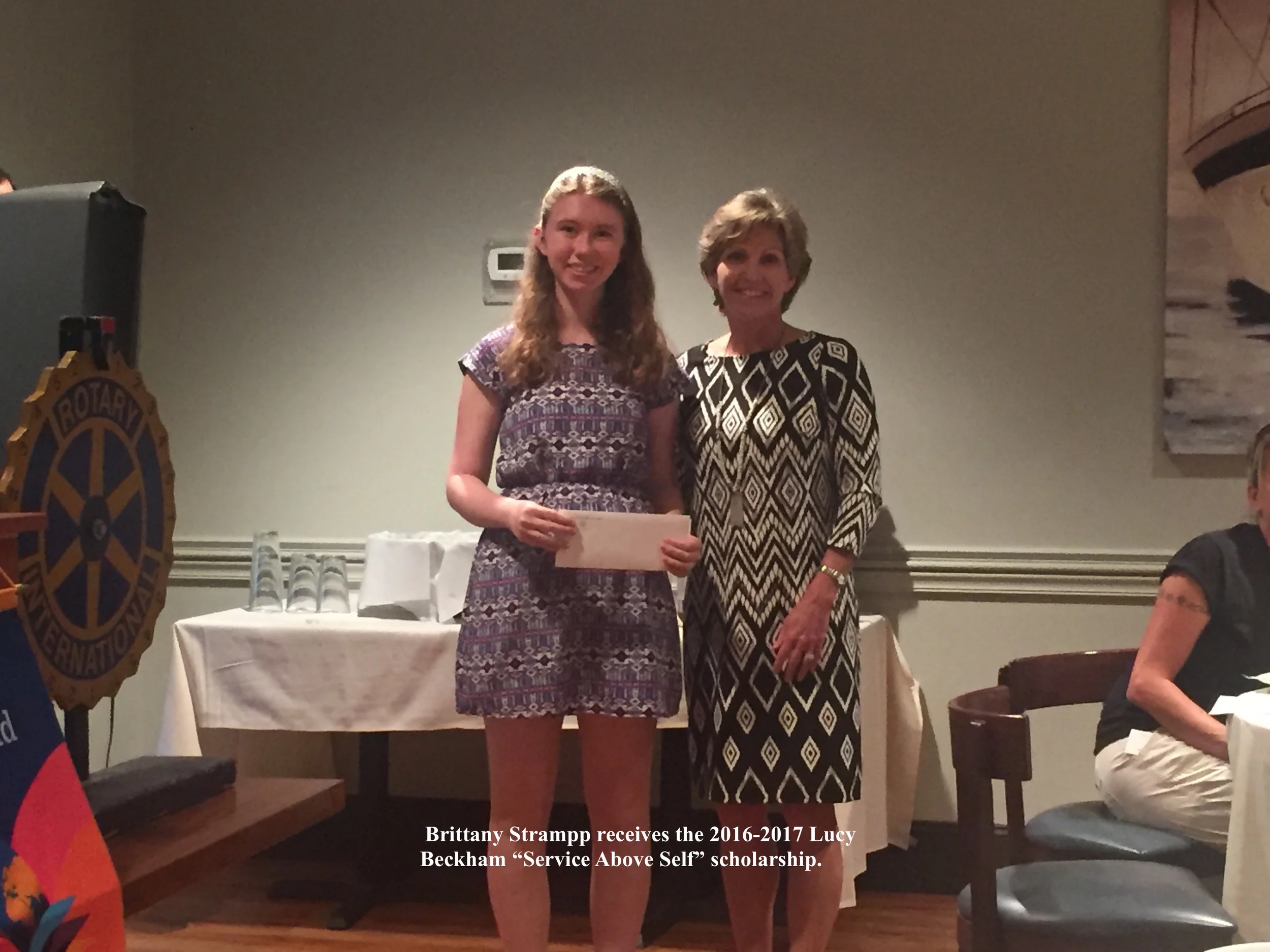 Brittany Strampp - 2016 Lucy Beckham "Service Above Self" scholarship.